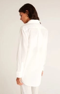 Z Supply Poolside Button Up Shirt -Fashionable Clothing Store zsupplyPoolsideButtonUpShirtwhite4