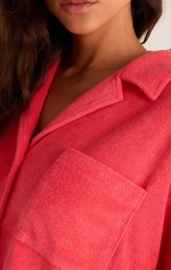 Z Supply Resort Loop Terry Shirt -Fashionable Clothing Store zsupplyResortLoopTerryShirtstrawberry1