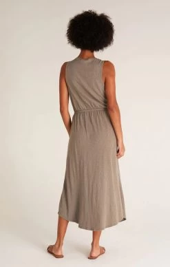 Z Supply Lovewell Slub Maxi Dress -Fashionable Clothing Store zsupplylovewellslubmaxidressmossgrey2